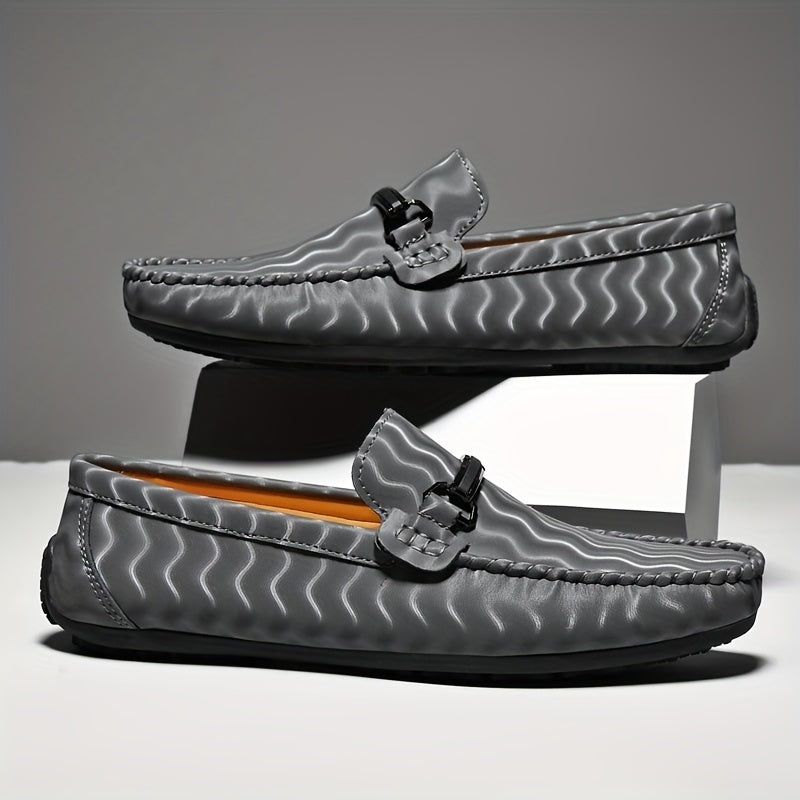 Men's Casual Wave Striped Loafer Shoes Anti Skid Walking Shoes