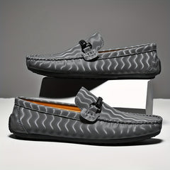 Men's Casual Wave Striped Loafer Shoes Anti Skid Walking Shoes