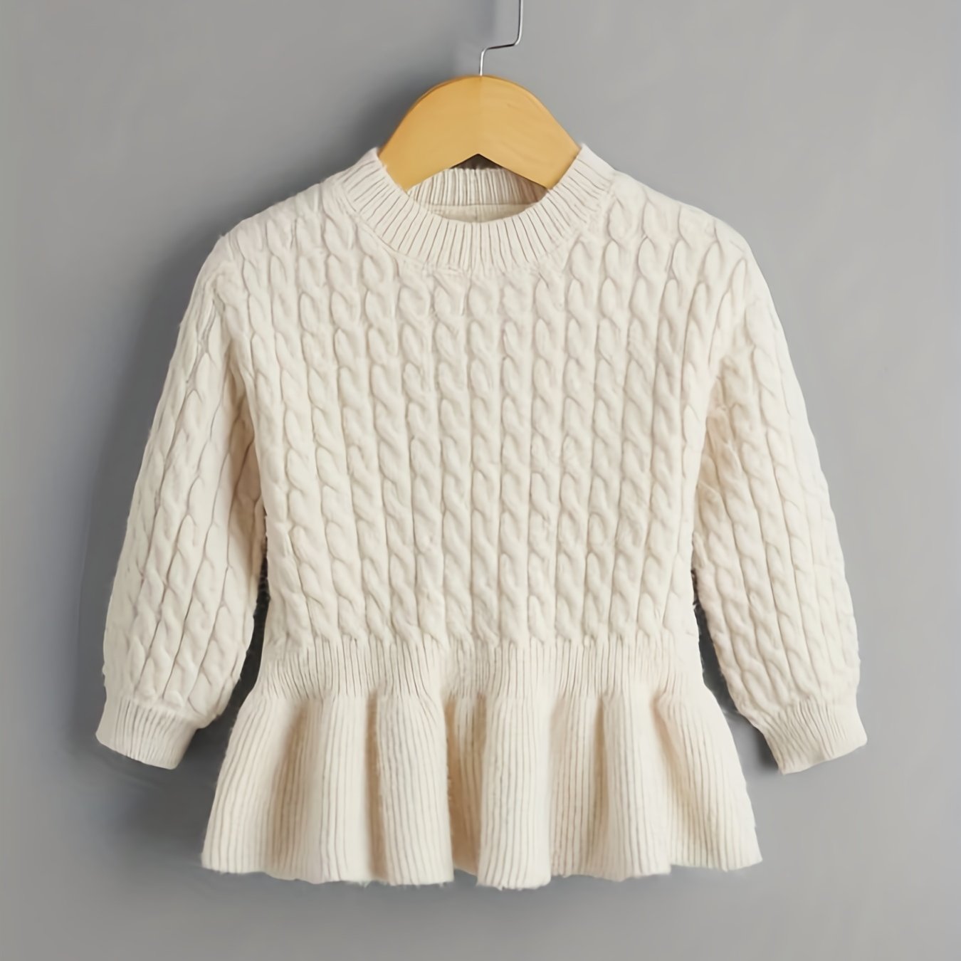 Toddler Girls Ruffle Skirt Pullover Knit Top
