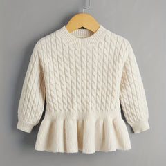 Toddler Girls Ruffle Skirt Pullover Knit Top