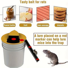 Automatic Reset Flip And Slide Bucket Lid Mouse Trap