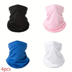 4 Pack Motorcycle Face Mask Neck Gaiter Scarf Breathable Sunscreen Cover