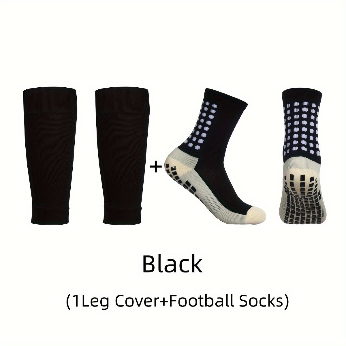 Men's Nylon Blend Breathable Fitness Shin Guards Anti Slip Socks