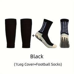 Men's Nylon Blend Breathable Fitness Shin Guards Anti Slip Socks