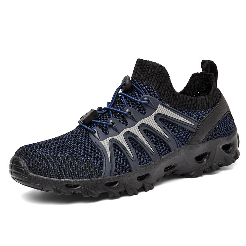 Women's Knitting Flat Sports Sneakers Lace Up Fitness Gym Shoes
