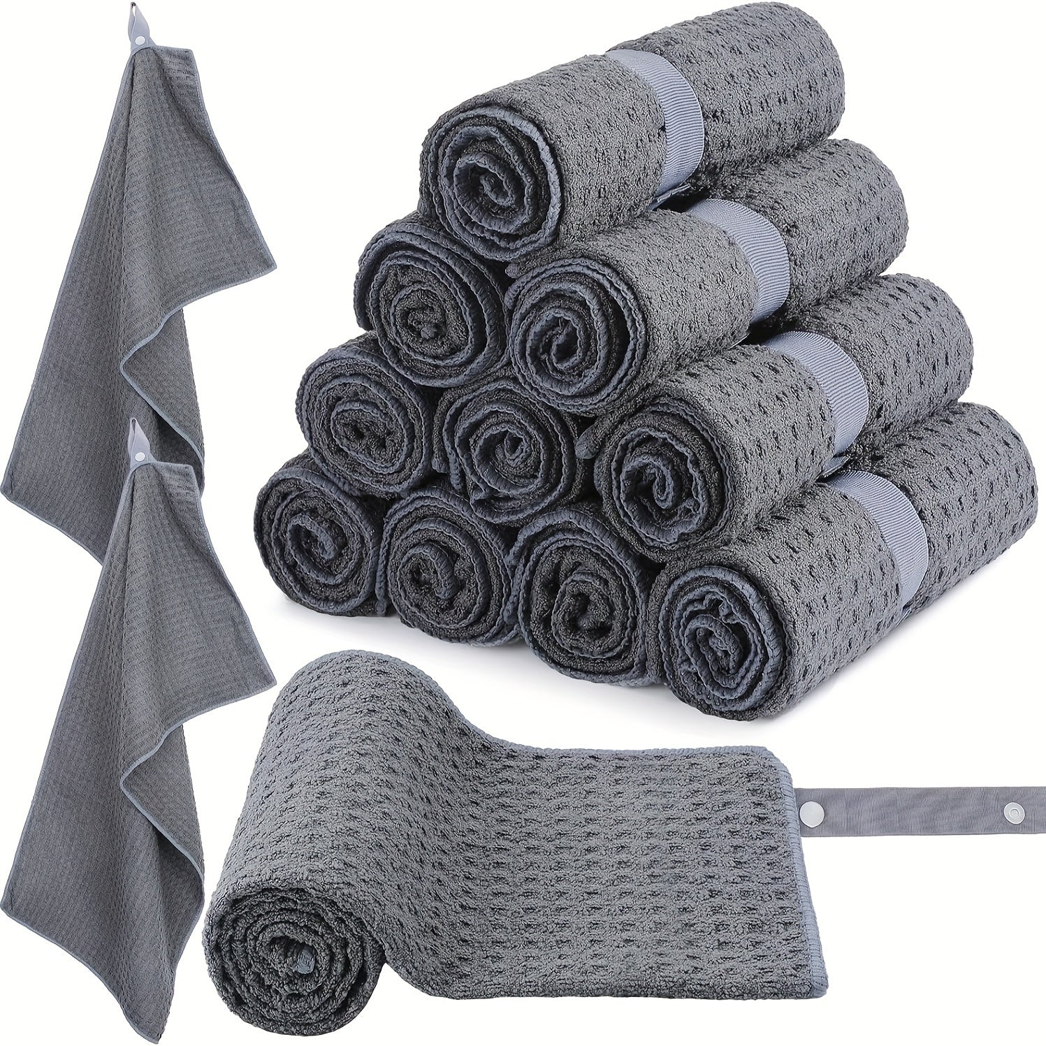 10pcs Microfiber Fitness Towels Quick Dry Yoga Towel with Straps