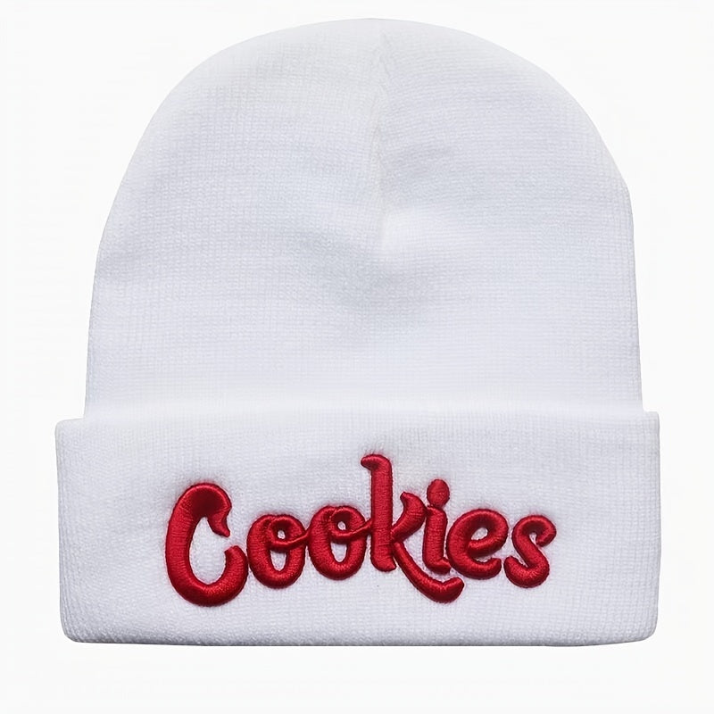 Boys Classic Knit Cap With Cookies Embroidery