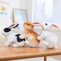 Realistic Rabbit Plush Toy Home Decor Easter Christmas Halloween Gift Gray Brown