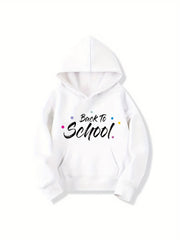 Girls' Back to School Pattern Hoodie Sweatshirt Top