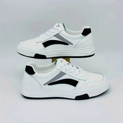 Women's Platform Colorblock Sports Shoes Lace Up Low Top Skate Shoes