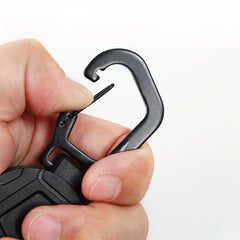Retractable Key Chain w/ Carabiner & Steel Wire Cord for Camping Hiking