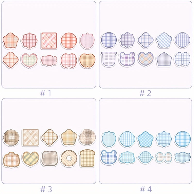 100 Sheets Cartoon Plaid Stripes Note Paper DIY Material