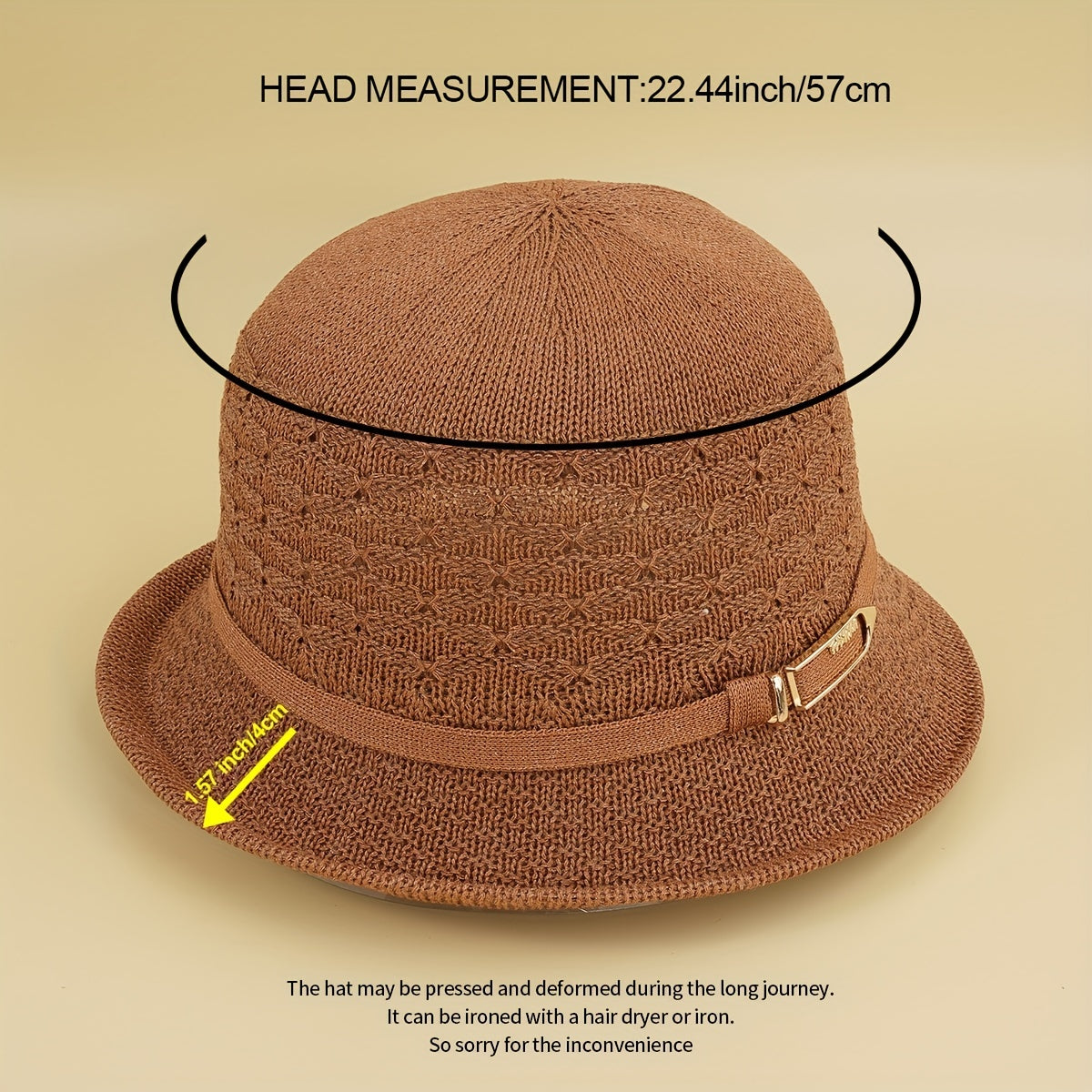French Crochet Bucket Hat Solid Women Fedora Cap Sun Hat