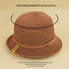 French Crochet Bucket Hat Solid Women Fedora Cap Sun Hat