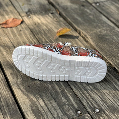 Women's Skateboard Shoes Rugby Ball & Heart Pattern Lace-up Skate Shoes