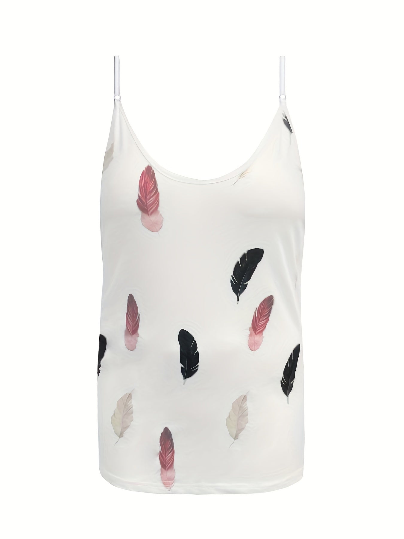 Feather Print Cami Top High Stretch
