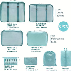 8pcs Packing Organizer Set Waterproof Storage Bag