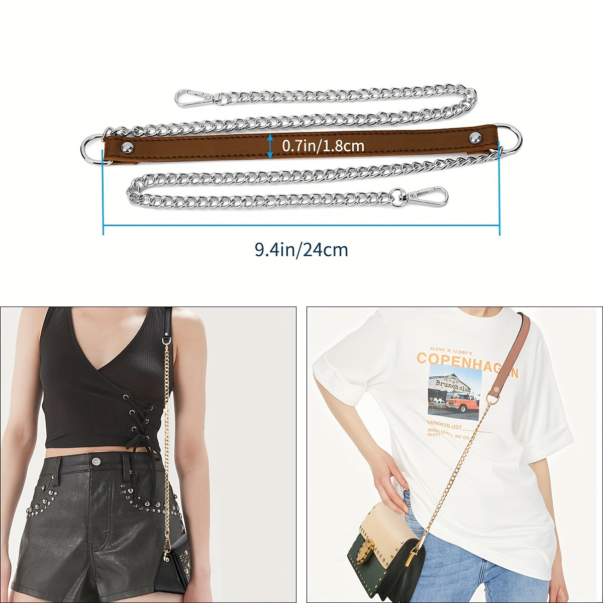 Metal Bag Strap Lightweight Durable Detachable Shoulder Bag Stap