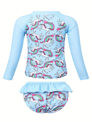 Toddler Girls Unicorn Swimsuit Tankini Set Beach Clothes Bathing Suit
