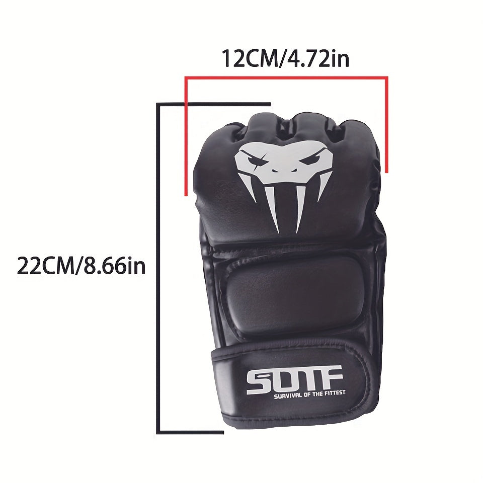 Adult Half Finger Boxing Gloves for Sanda and Pu - Protective Training Gear