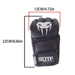 Adult Half Finger Boxing Gloves for Sanda and Pu - Protective Training Gear