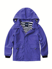 Kids Waterproof Windbreaker Jacket with Hooded Coat