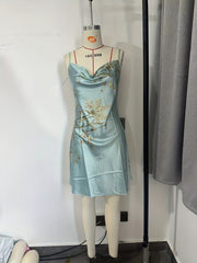 Floral Print Nightdress V Neck Sleep Dress Women's Sleepwear