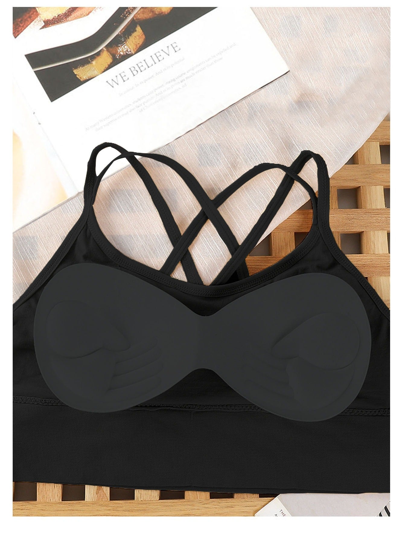3pcs Solid Cross Back Sports Bra Bundle