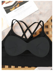 3pcs Solid Cross Back Sports Bra Bundle