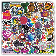 50PCS Psychedelic Hippie Stickers for Teens & Adults