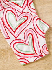 Toddler Girls Colorful Heart Graphic Elastic Waist Biker Shorts