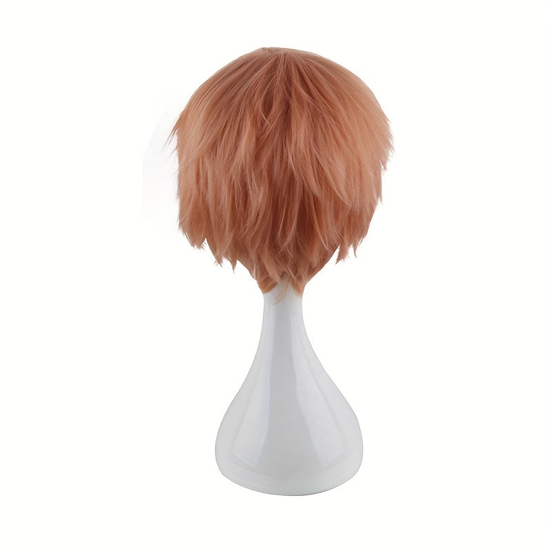Brown Funky Dress Up Wig For Men Synthetic Fiber Wig For Costume Party Use