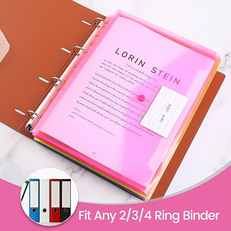 12pcs Heavyweight Binder Pockets w/ Closure & 3 Ring Circles