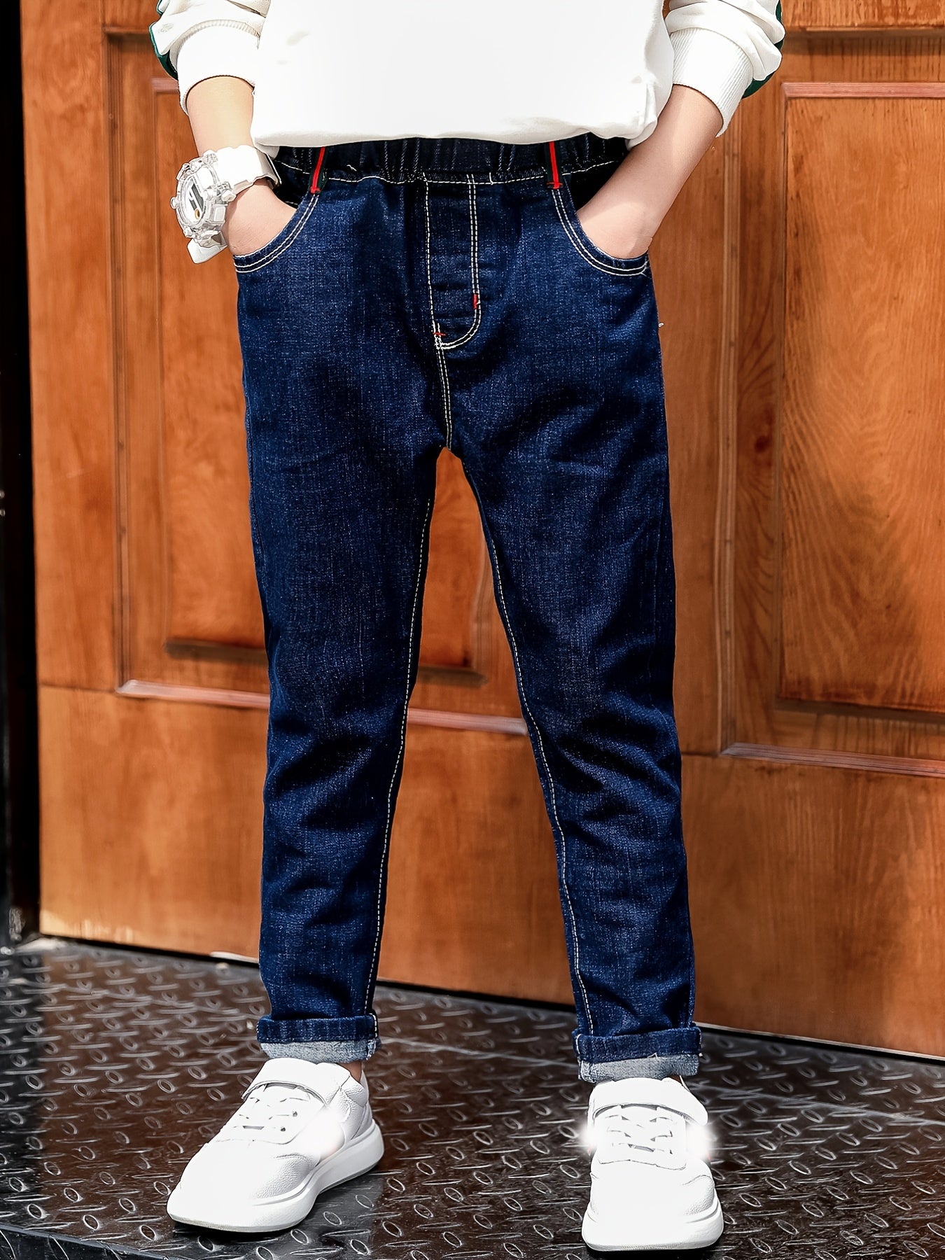 Boys Classic Denim Long Pants With Pocket Kids Clothing
