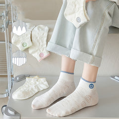 5 Pairs Smiling Face Pattern Socks Low Cut Ankle Socks Women's Stockings