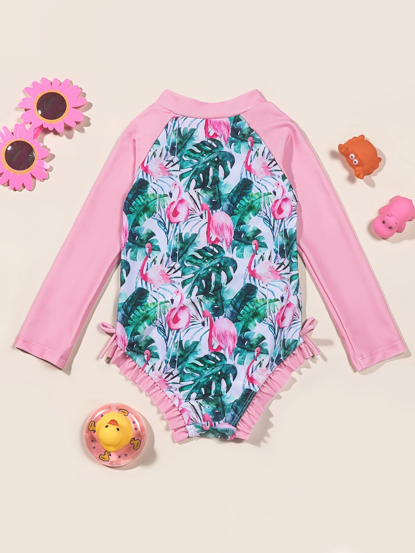 Girl's Stylish Cartoon Long Sleeve Swimsuit
