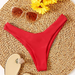 Sexy Cheeky Swimming Briefs V Shape Bikini Bottoms Women's Swimwear
