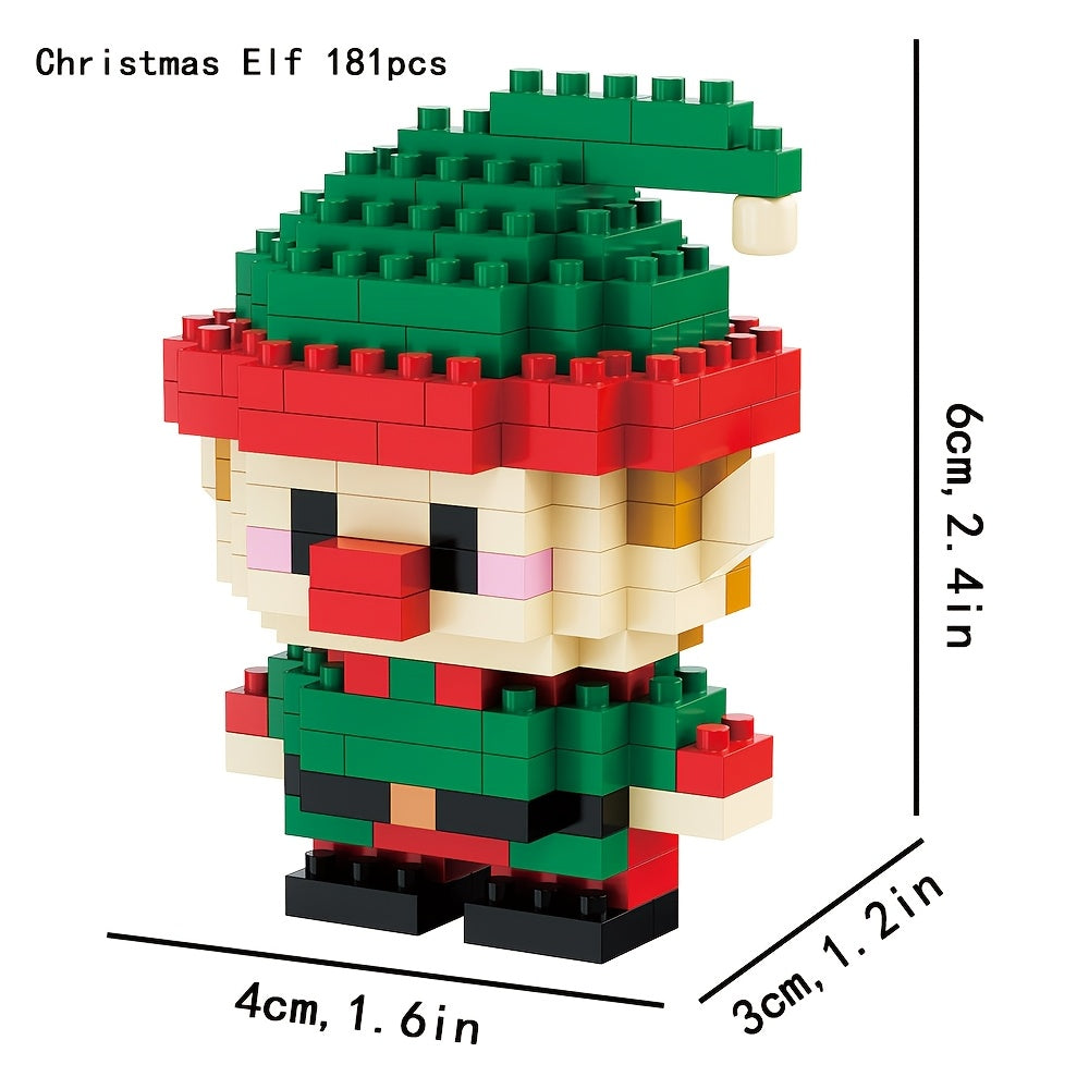 Christmas Building Blocks Toys Santa Elf Train Snowman Tree Reindeer