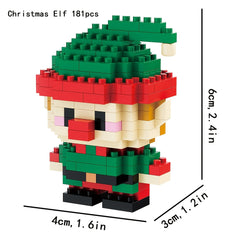 Christmas Building Blocks Toys Santa Elf Train Snowman Tree Reindeer
