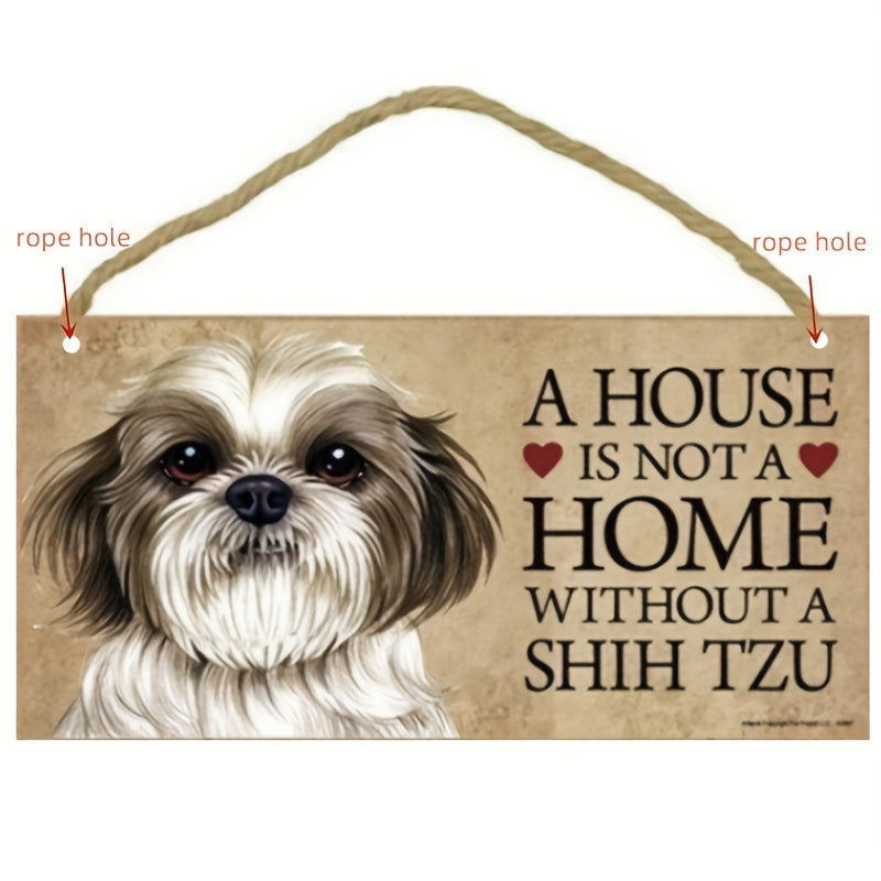 Shih Tzu Dog Wood Sign Pet Lover Plaque Home Decor