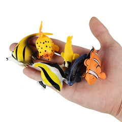7pcs Mini Tropical Fish Toys Coral Marine Animal Model Set Home Decor