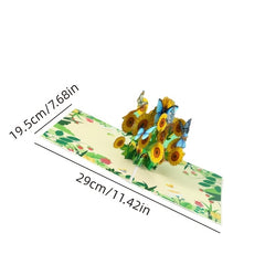 Sunflower 3D Pop Up Greeting Card for Women Bosses and Friends