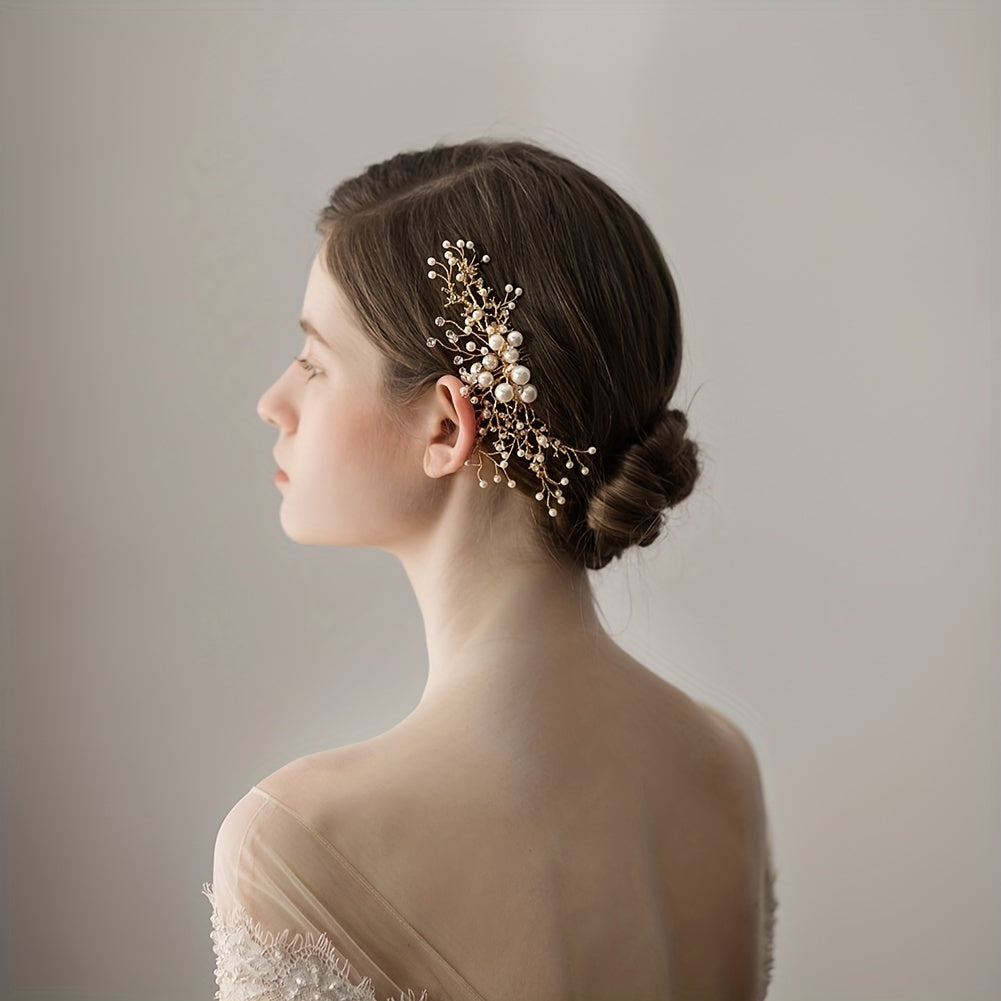 Faux Pearl Hair Comb Side Insert Comb Head Jewelry Hair Accessories