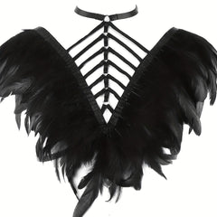 Feather Strappy Chest Harness Gothic Hollow Out Cage Body Suspenders