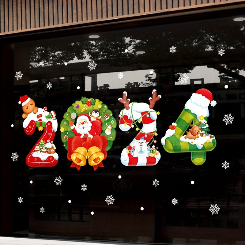 Christmas Wall Stickers Santa Claus Window Decorations