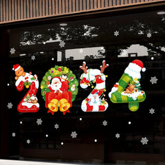 Christmas Wall Stickers Santa Claus Window Decorations