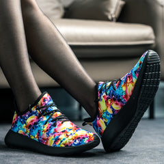 Colorful Tie Dye Halloween Skull Sneakers Lightweight Sport Shoes
