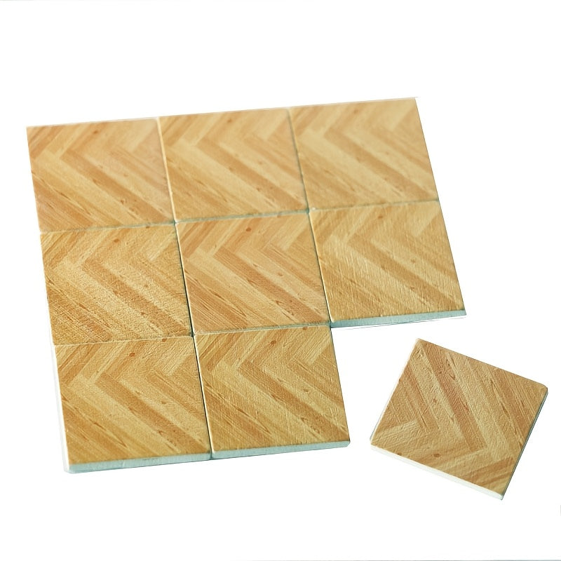 18pcs Wooden Flooring Tiles Simulation Wood Plank for Dollhouse Decor