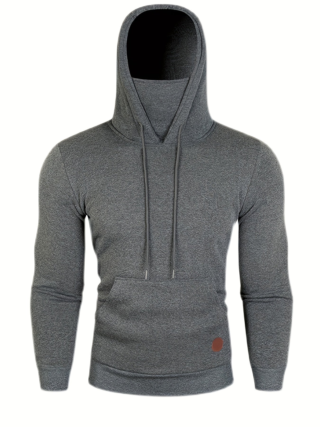 Men's Grey Hoodie Sweatshirt with Kangaroo Pocket