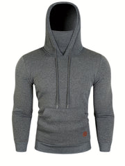 Men's Grey Hoodie Sweatshirt with Kangaroo Pocket